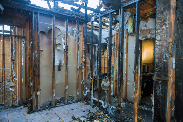 Professional Emergency Fire Damage Restoration technician working in Rush City, MN